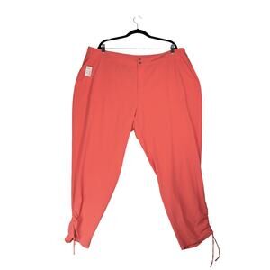 Dressbarn Sunday Woman Pants Womens 20W Peach Drawstring Hem Stretch Casual